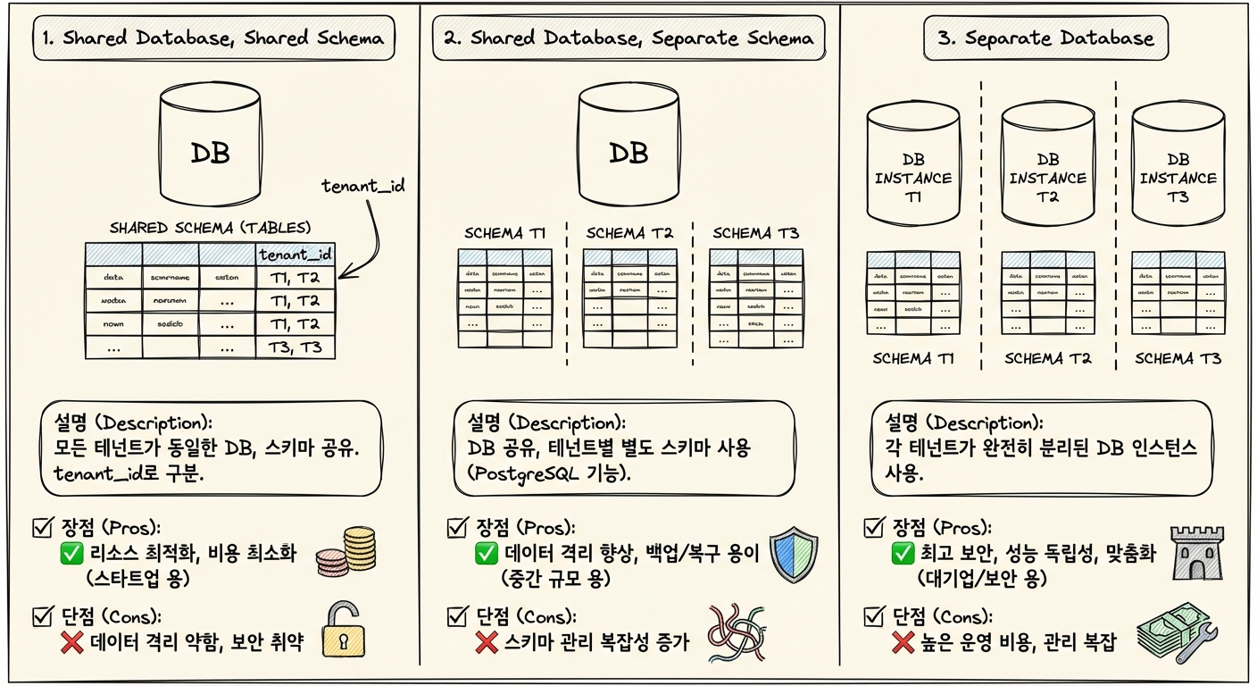테넌트 격리 수준 인포그래픽